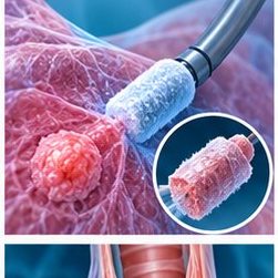 Medical illustration of Cryobiopsy for peripheral pulmonary nodules