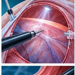 Medical illustration of Diagnostic medical thoracoscopy (Pleuroscopy)