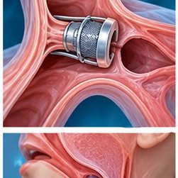 Medical illustration of Bronchoscopic closure of airway fistulae