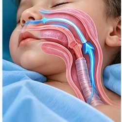 Medical illustration of Pediatric sleep breathing disorders